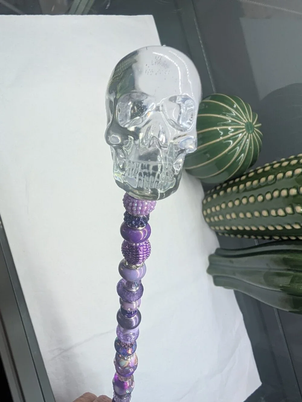 Hand Made Fairy Wand/Plant/Garden Stake W/Resin Skull Topper 💀